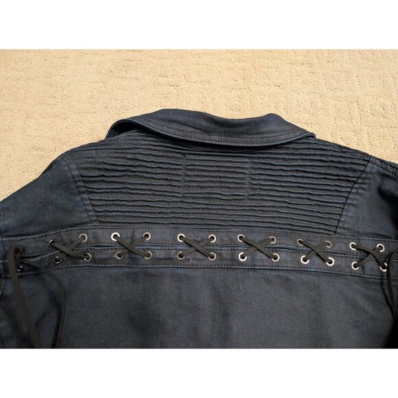 Iro-Ochi Jacket Mens Large Indigo Denim Moto Studded Chaos Handcrafted - Picture 7 of 15